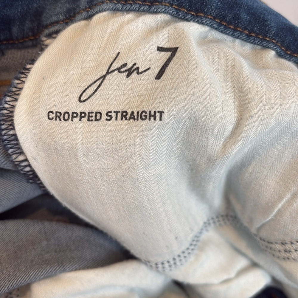 Jen 7 by 7 for all mankind - Cropped Fringe Hem Straight Leg Jean - Size 16. - Picture 13 of 15